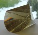 kuželojehlan III, v 17 cm, tavené ol. sklo, ozářené, 1990